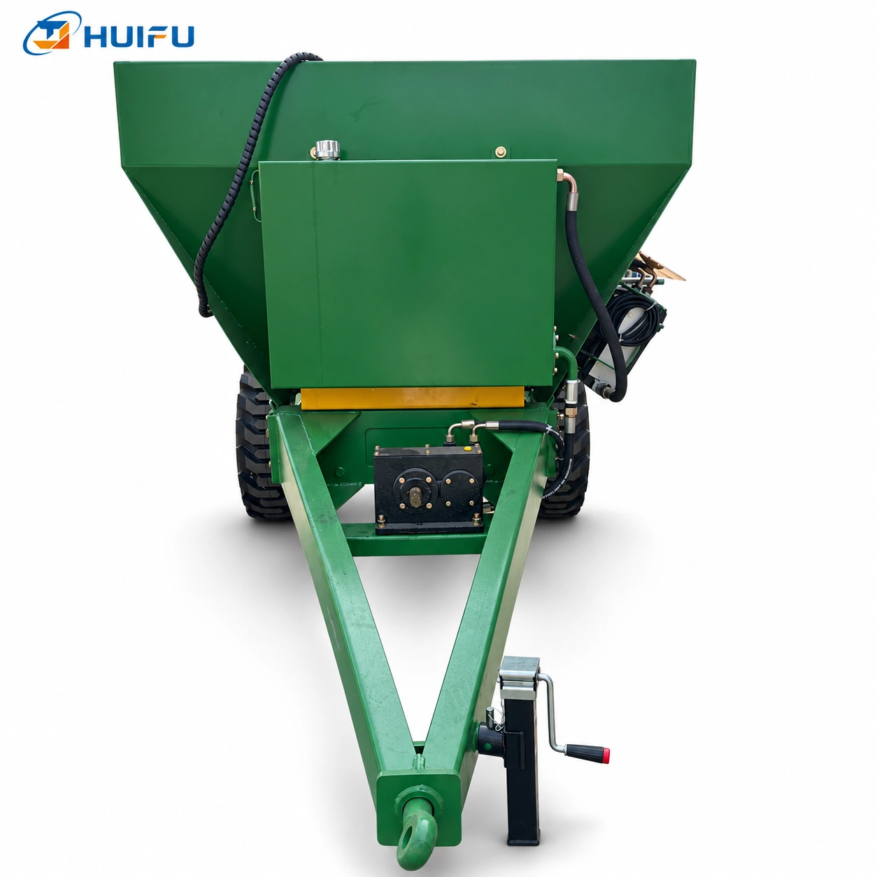 HUIFU 5m³ hydraulic trailed dual-disc manure spreader front view